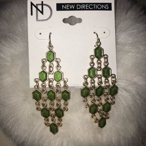 New Directions Green/Gold Earrings